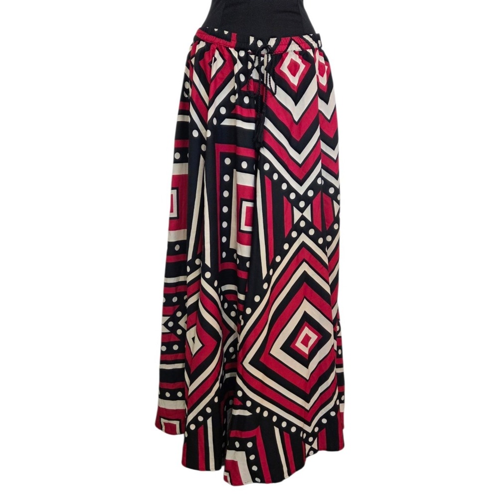 Truly 4 You Maxi Skirt Boho Festival Maximalist Geometric Elastic Waist Size L‎